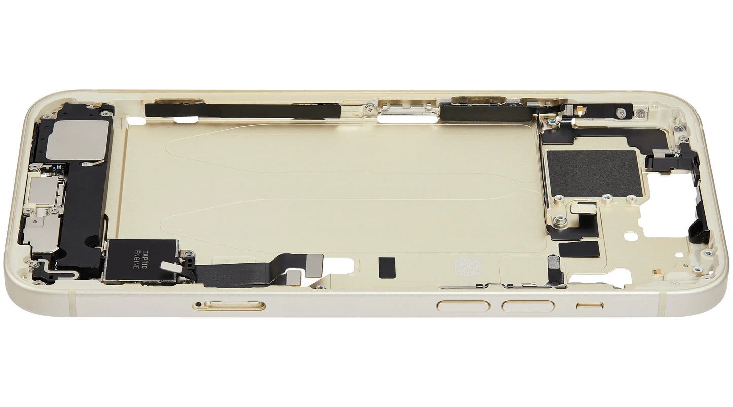 Mid-Frame Housing W/ Charging Port Flex & Small Parts For iPhone 15 Plus (EU / Global Version) (Pull) (Yellow)