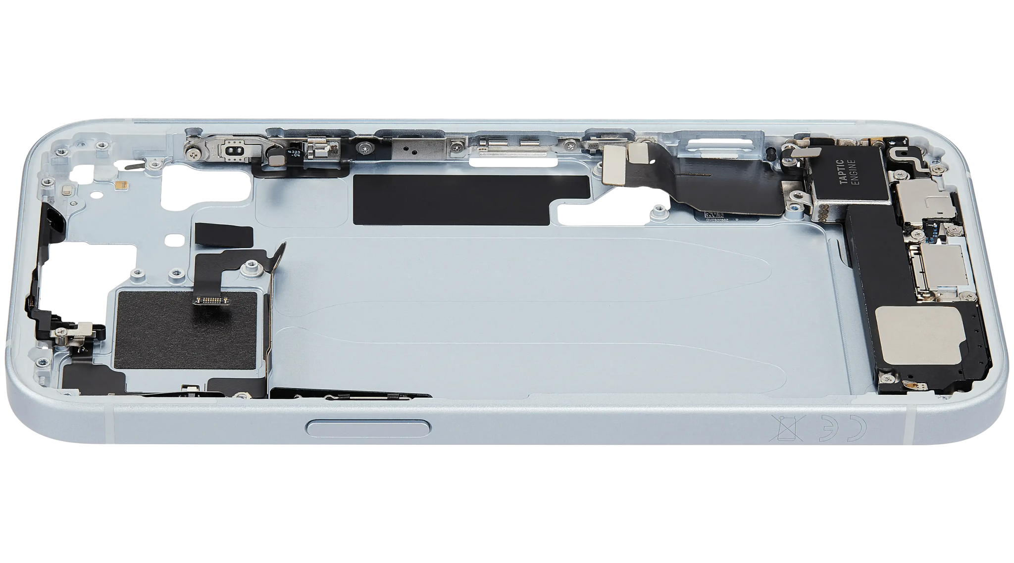 Mid-Frame Housing W/ Charging Port Flex & Small Parts For iPhone 15 (EU / Global Version) (Pull) (Blue)