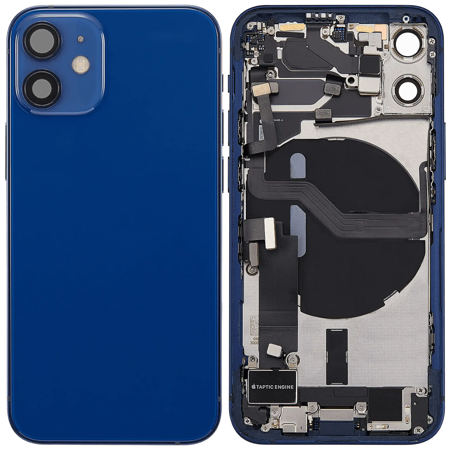 Back Housing W/ Charging Port Flex & Small Parts For iPhone 12 Mini (US Version) (Pull) (Blue)