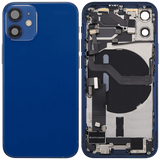 Back Housing W/ Charging Port Flex & Small Parts For iPhone 12 Mini (US Version) (Pull) (Blue)