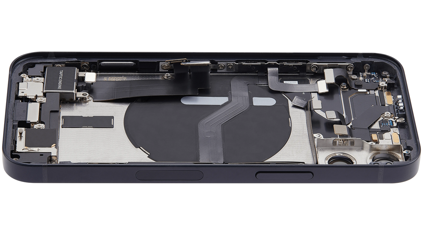 Back Housing W/ Charging Port Flex & Small Parts For iPhone 12 Mini (US Version) (Pull) (Black)