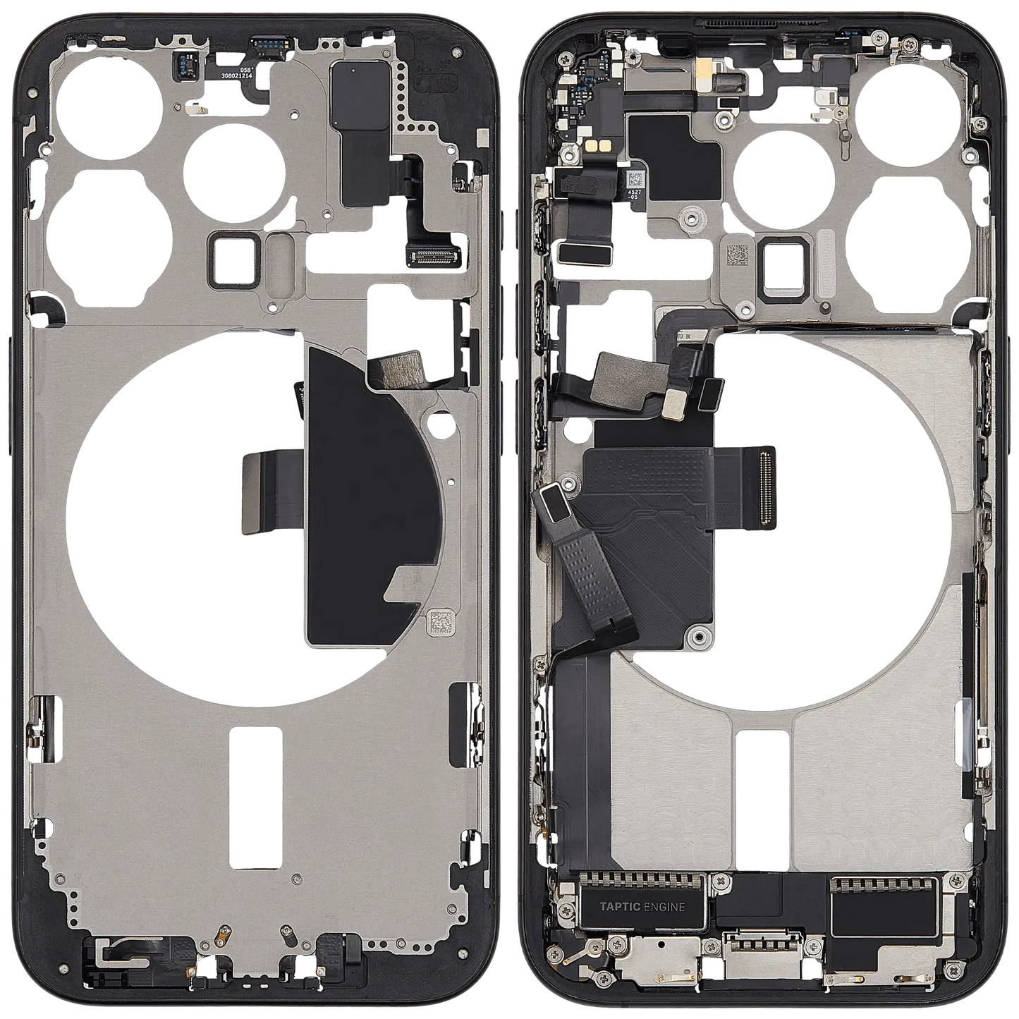 Mid-Frame Housing W/ Charging Port Flex & Small Parts For iPhone 15 Pro (US Version) (Pull) (Black Titanium)