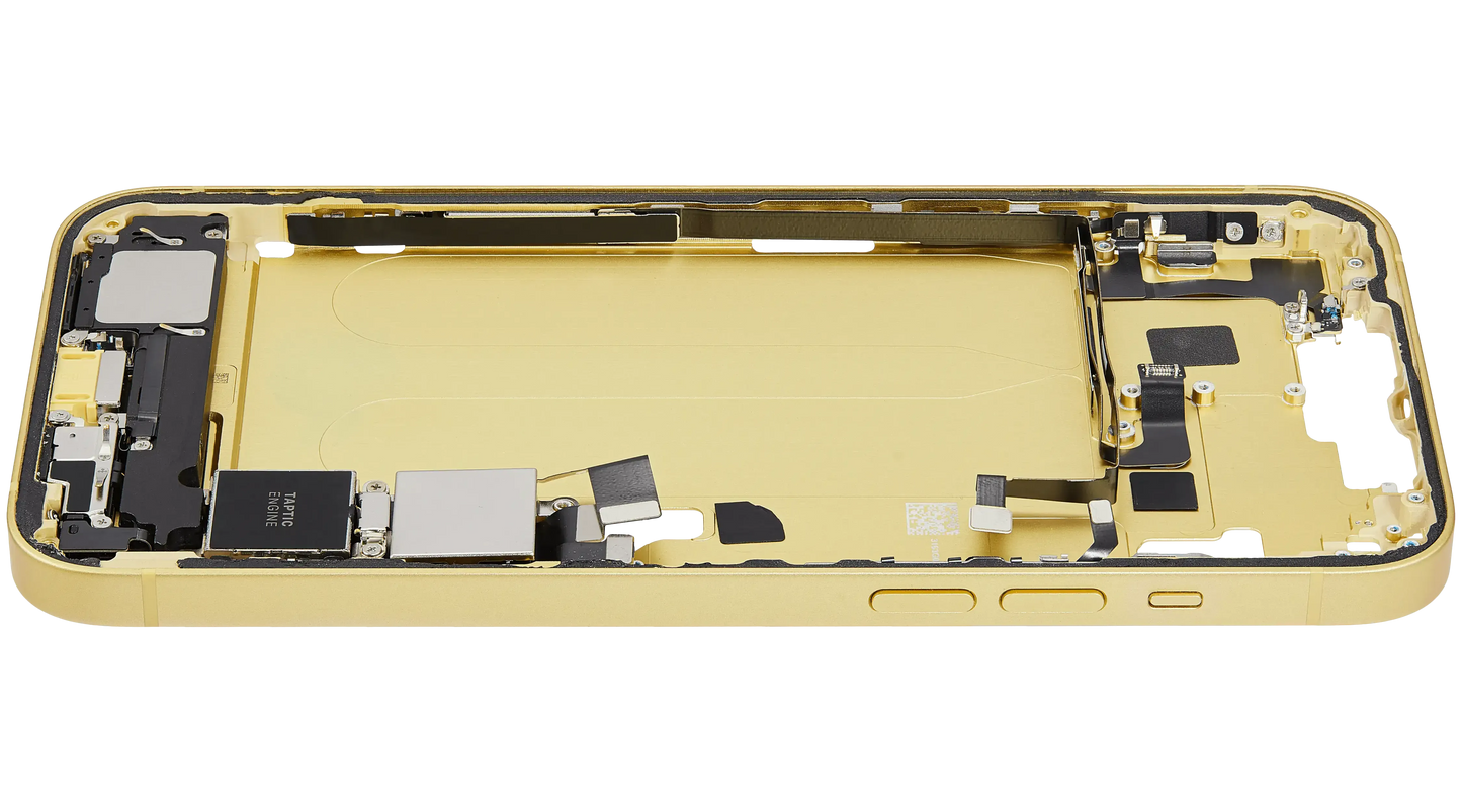 Mid-Frame Housing W/ Charging Port Flex & Small Parts For iPhone 14 Plus (US Version) (Pull) (Yellow)