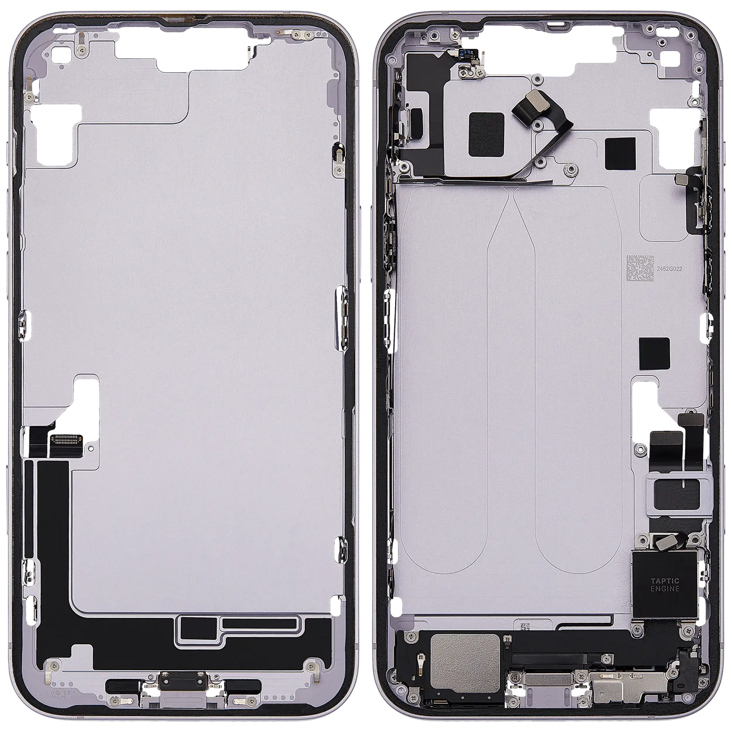 Mid-Frame Housing W/ Charging Port Flex & Small Parts For iPhone 14 Plus (EU / Global Version) (Pull) (Purple)
