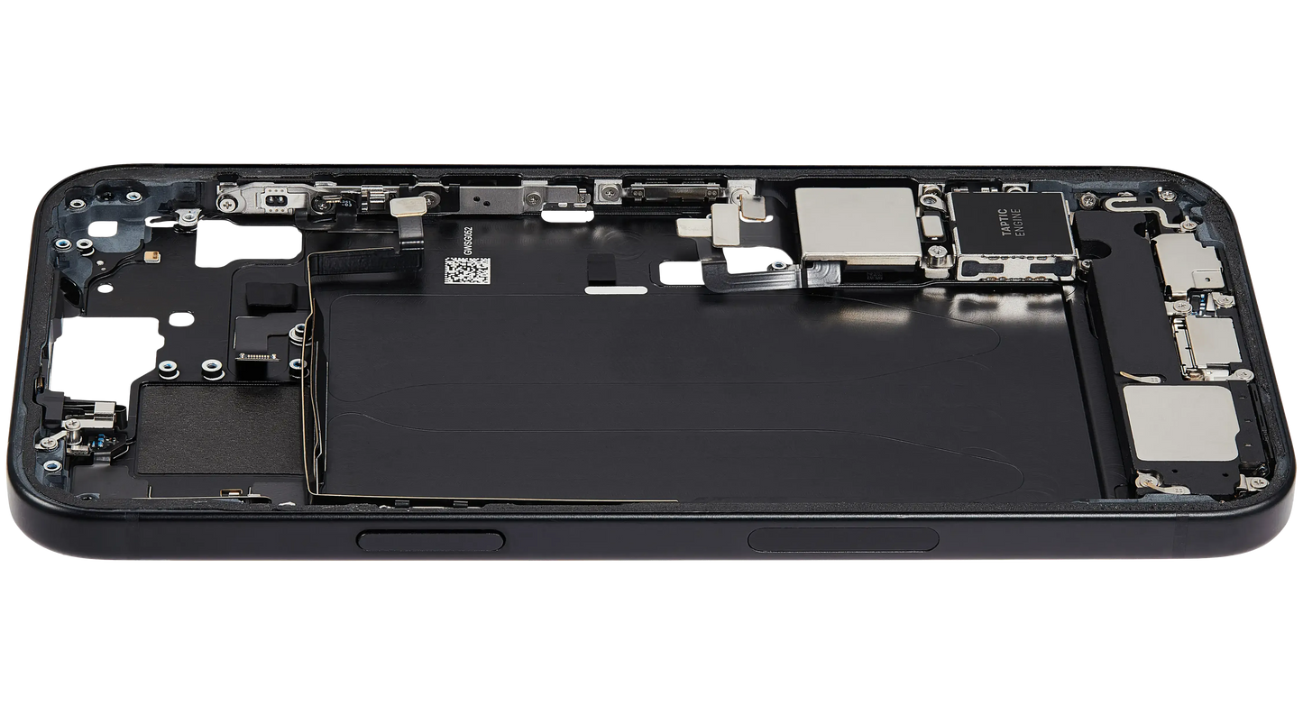Mid-Frame Housing W/ Charging Port Flex & Small Parts For iPhone 15 Plus (US Version) (Pull) (Black)