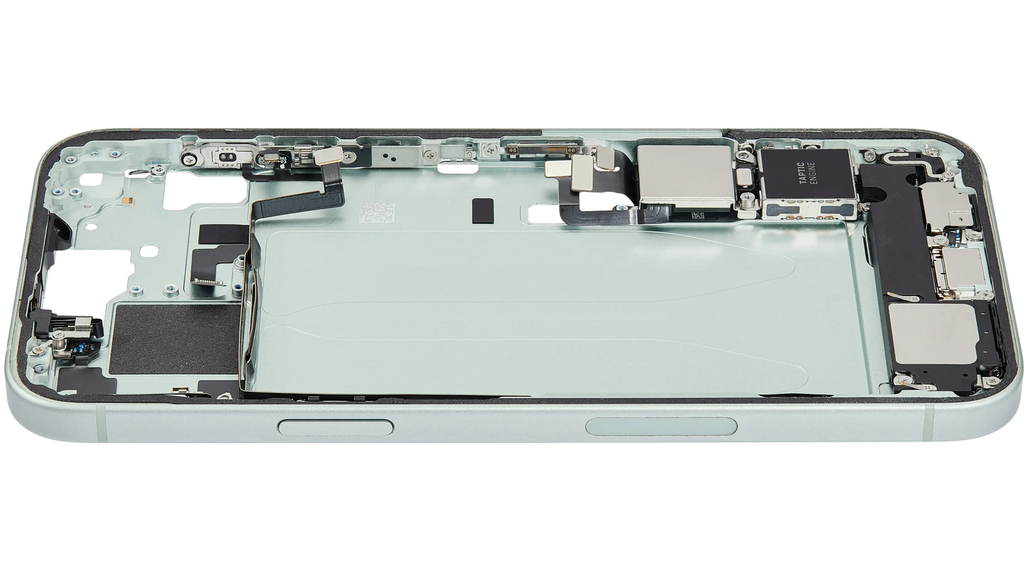 Mid-Frame Housing W/ Charging Port Flex & Small Parts For iPhone 15 Plus (US Version) (Pull) (Green)