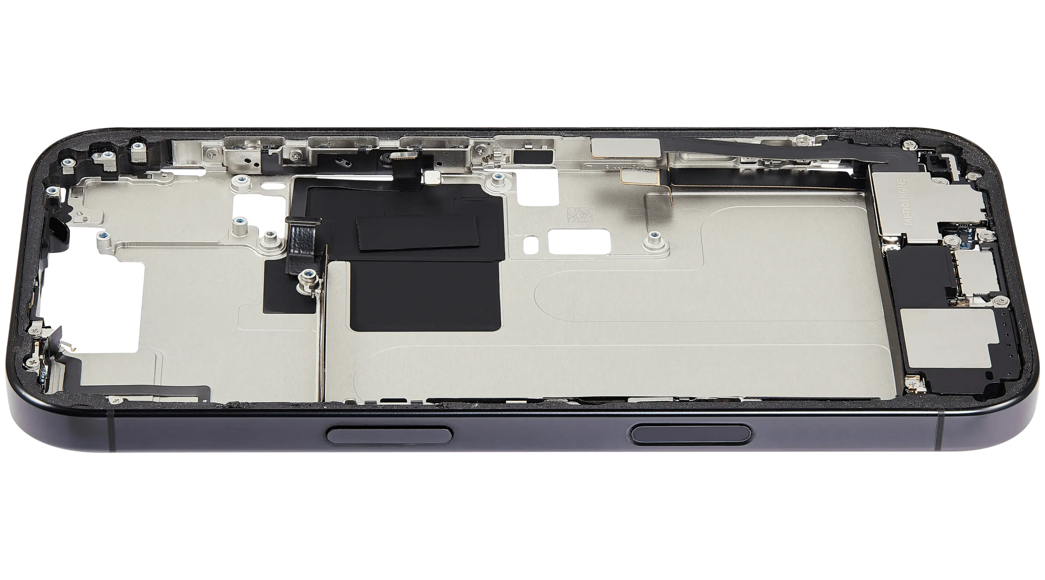 Mid-Frame Housing W/ Charging Port Flex & Small Parts For iPhone 16 Pro (US Version) (Pull) (Black Titanium)