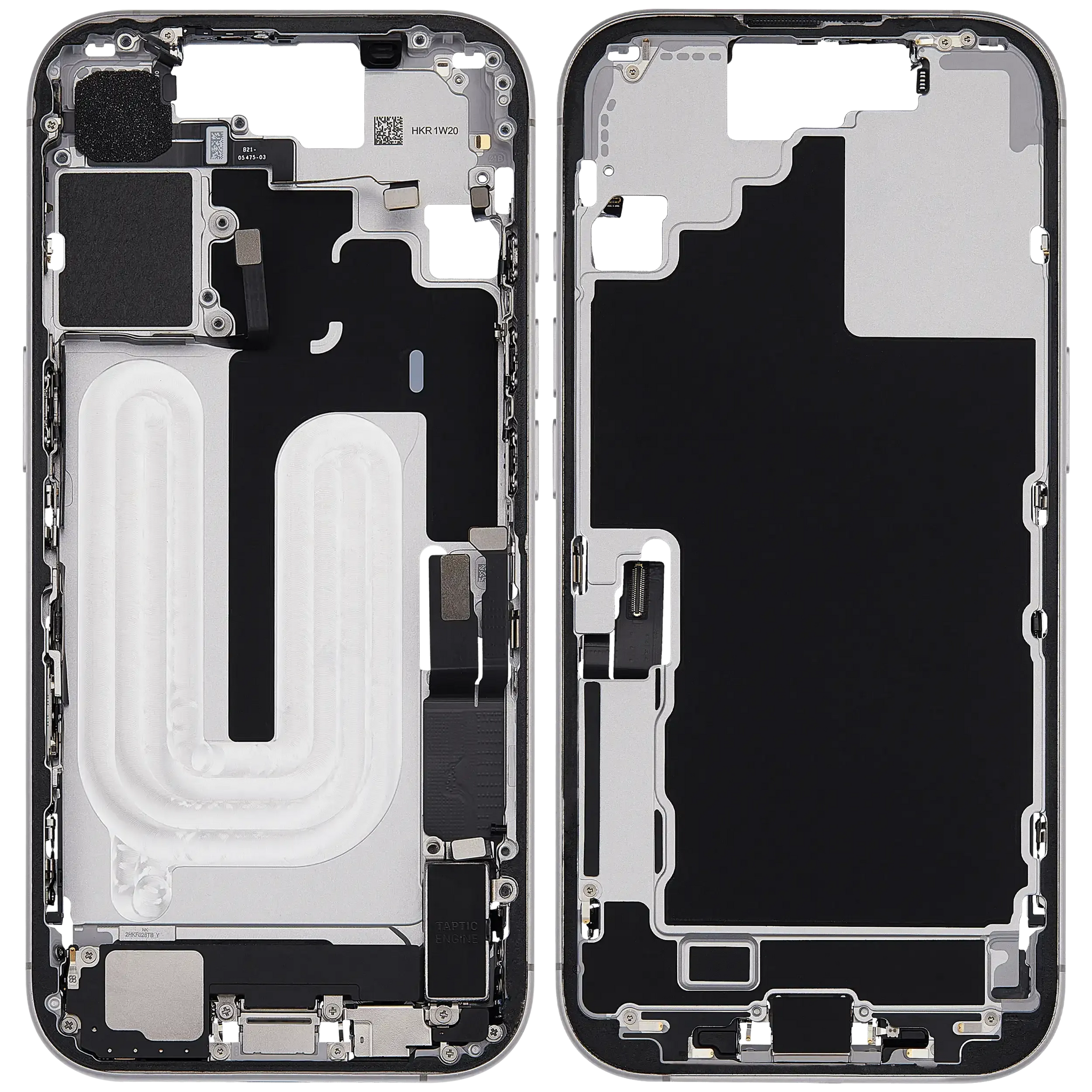 Mid-Frame Housing W/ Charging Port Flex & Small Parts For iPhone 17 (EU / Global Version) (Pull) (White)