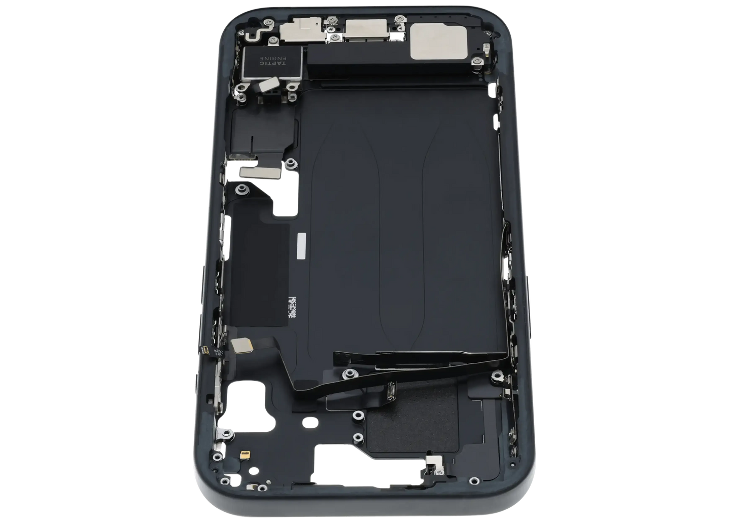 Mid-Frame Housing W/ Charging Port Flex & Small Parts For iPhone 15 (US Version) (Pull) (Black)