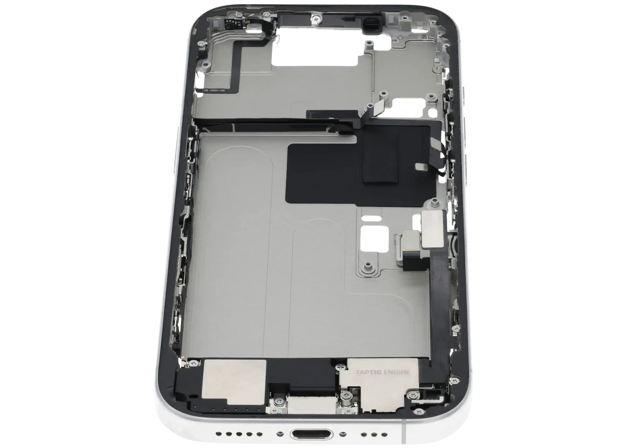 Mid-Frame Housing W/ Charging Port Flex & Small Parts For iPhone 16 Pro (EU / Global Version) (Pull) (White Titanium)
