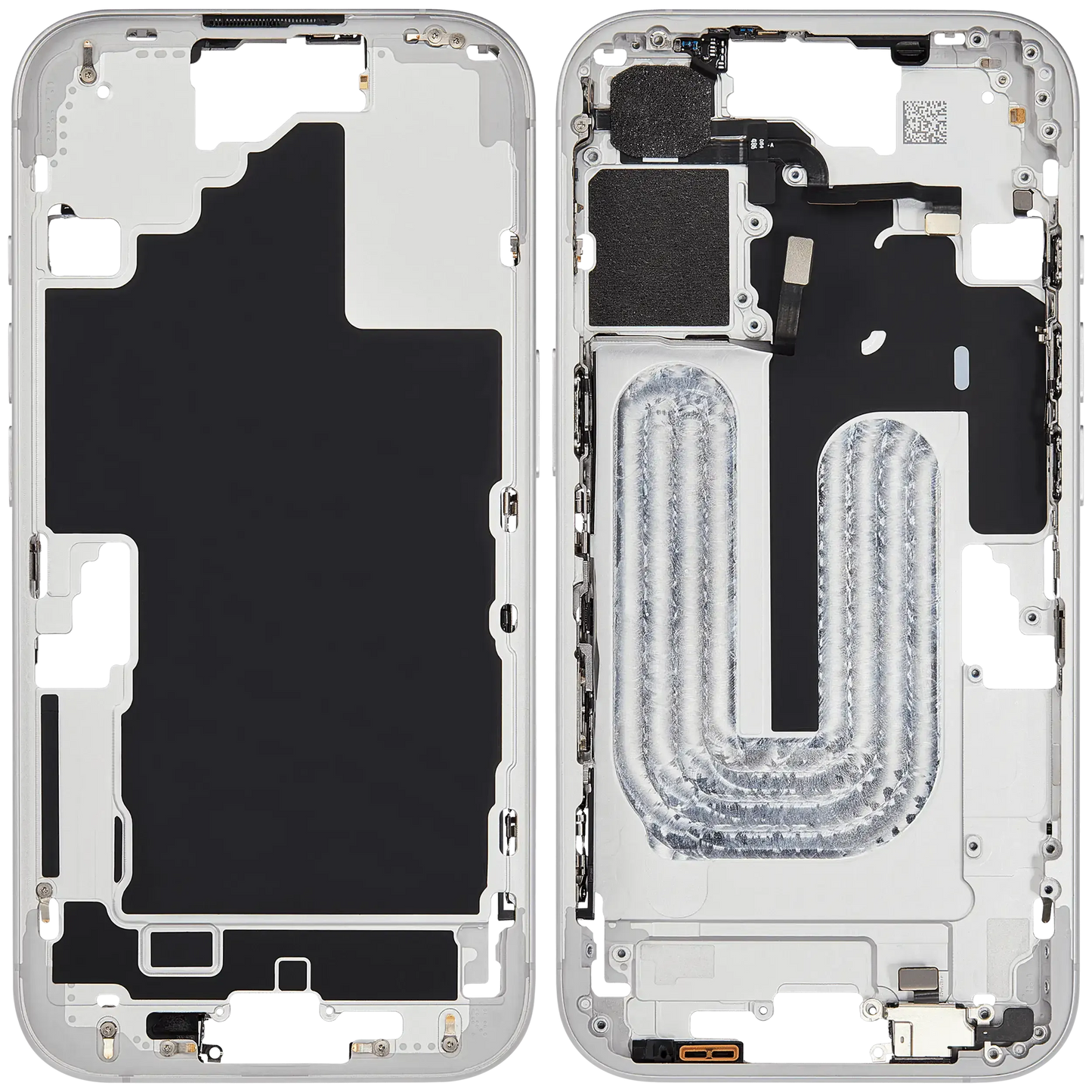 Mid-Frame Housing W/ Small Parts For iPhone 16 (EU / Global Version) (Pull) (White)