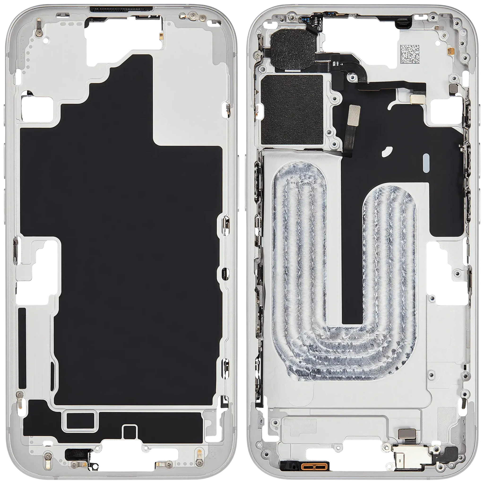 Mid-Frame Housing W/ Small Parts For iPhone 16 (EU / Global Version) (Pull) (White)