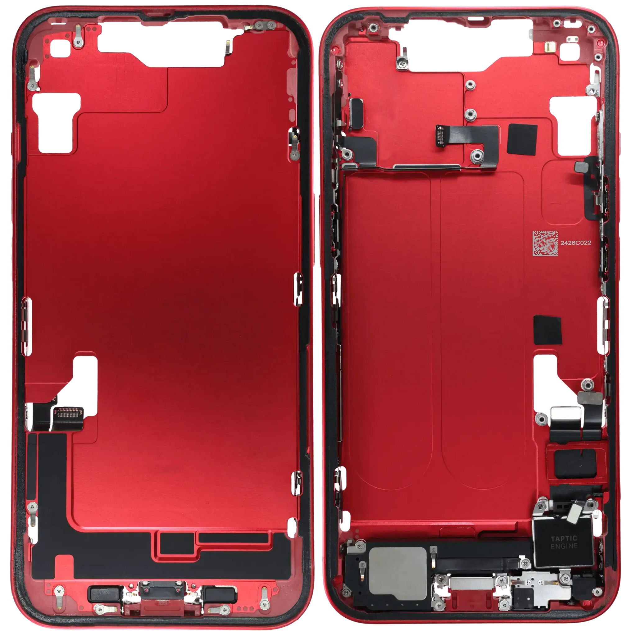 Mid-Frame Housing W/ Charging Port Flex & Small Parts For iPhone 14 (EU / Global Version) (Pull) (Red)