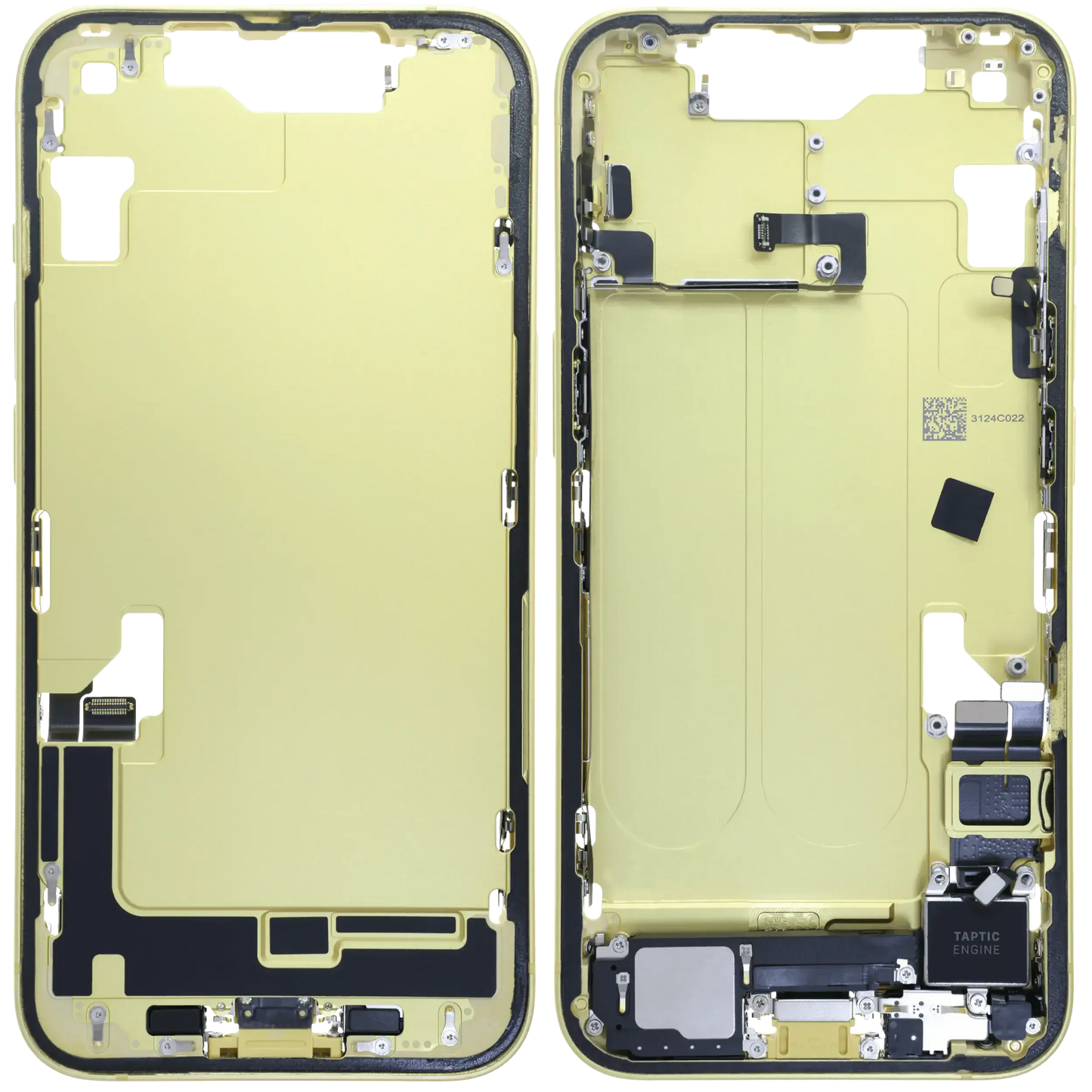Mid-Frame Housing W/ Charging Port Flex & Small Parts For iPhone 14 (EU / Global Version) (Pull) (Yellow)