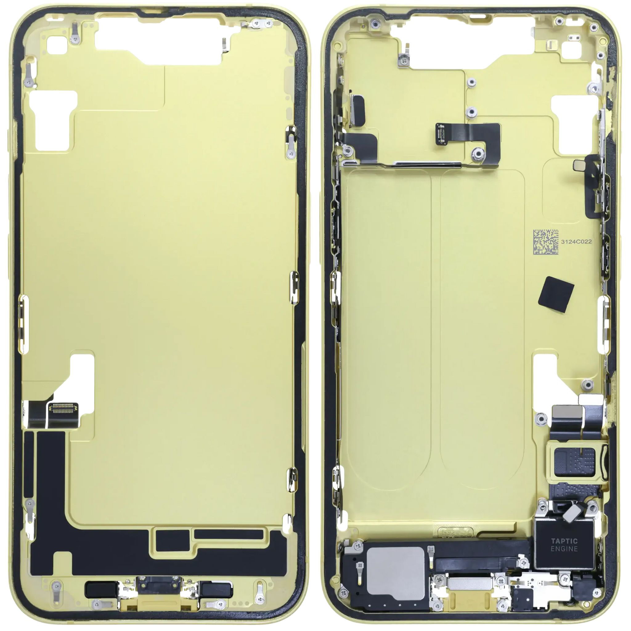 Mid-Frame Housing W/ Charging Port Flex & Small Parts For iPhone 14 (EU / Global Version) (Pull) (Yellow)