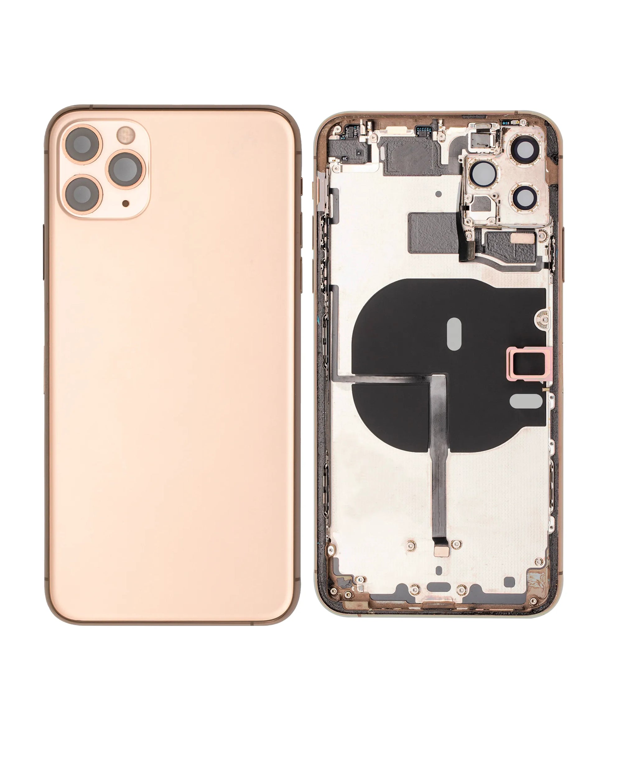 Back Housing W/ Small Components Pre-Installed For iPhone 11 Pro Max (Pull) (Gold)