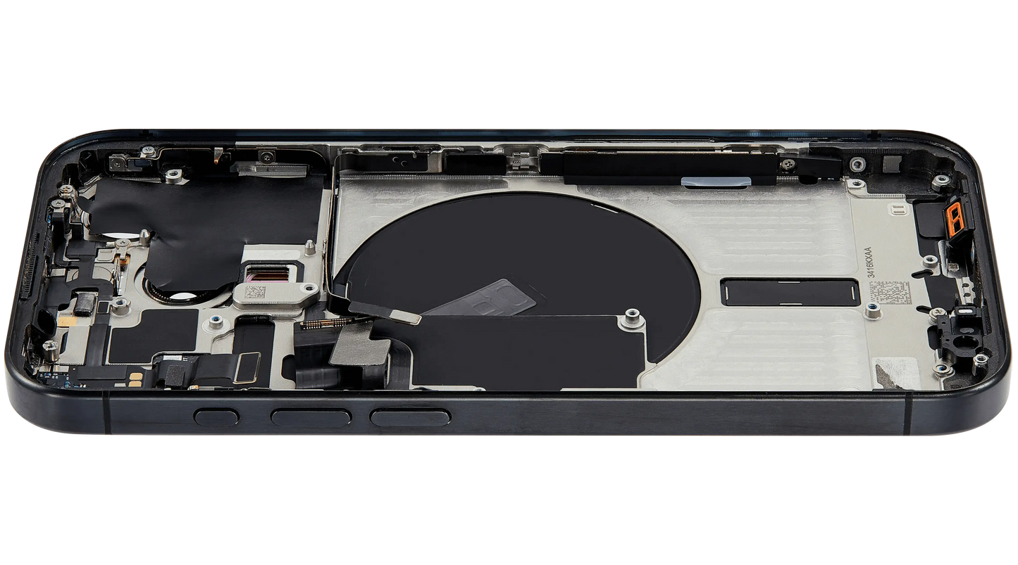 Back Housing W/ Small Parts Compatible For iPhone 15 Pro (US Version) (Pull) (Black Titanium)