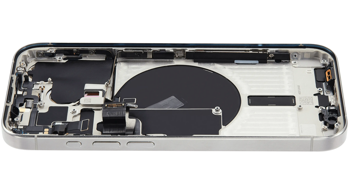 Back Housing W/ Small Parts For iPhone 15 Pro (US Version) (Pull) (White Titanium)