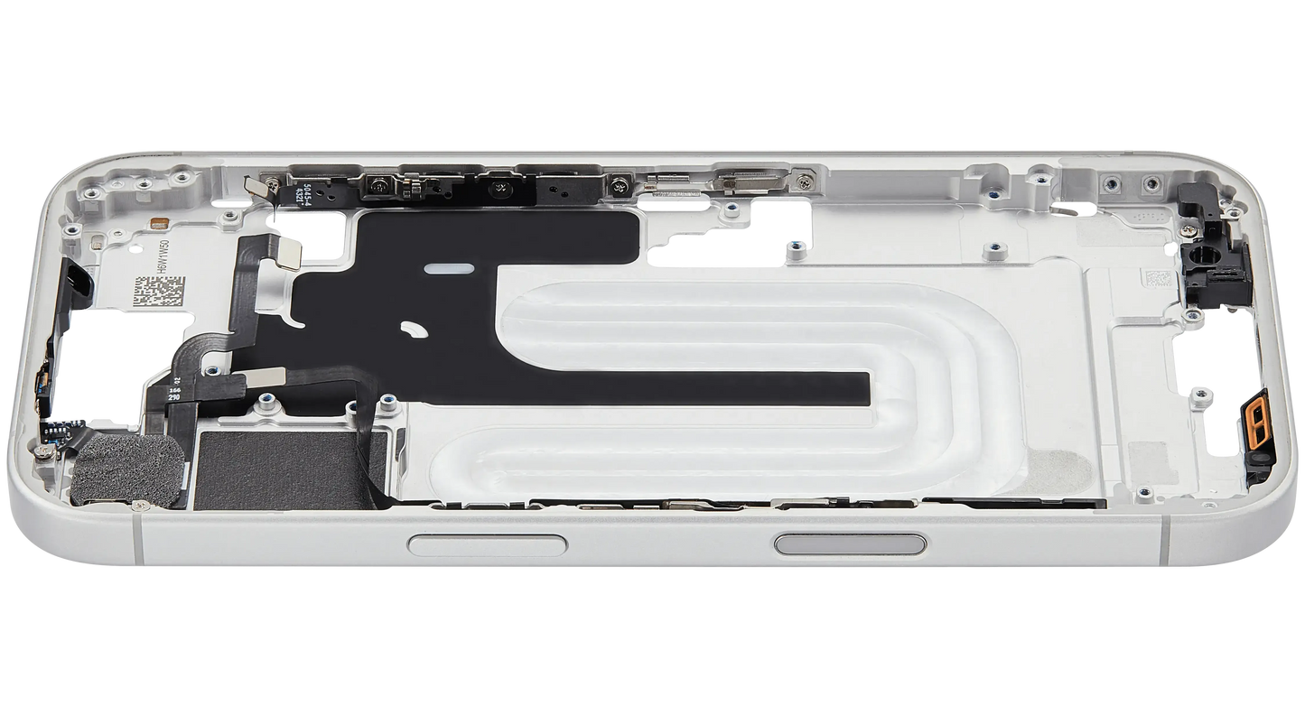 Mid-Frame Housing W/ Small Parts For iPhone 16 (US Version) (Pull) (White)