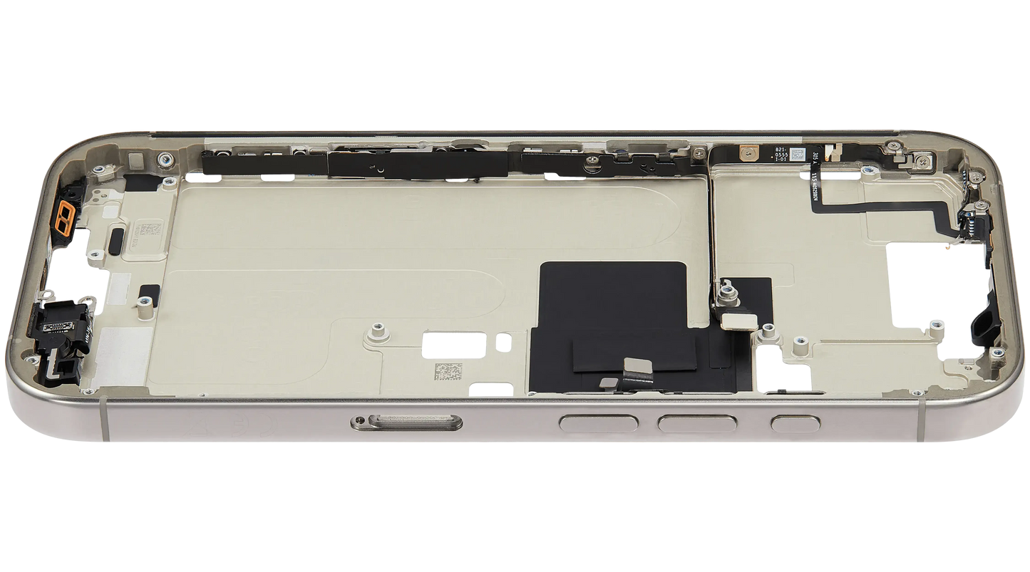 Mid-Frame Housing W/ Small Parts For iPhone 16 Pro (EU / Global Version) (Pull) (Natural Titanium)