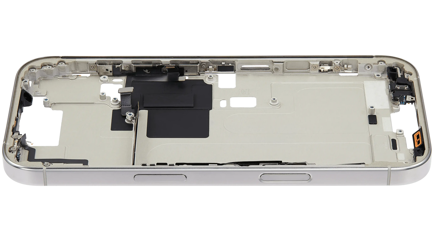 Mid-Frame Housing W/ Small Parts For iPhone 16 Pro (EU / Global Version) (Pull) (White Titanium)