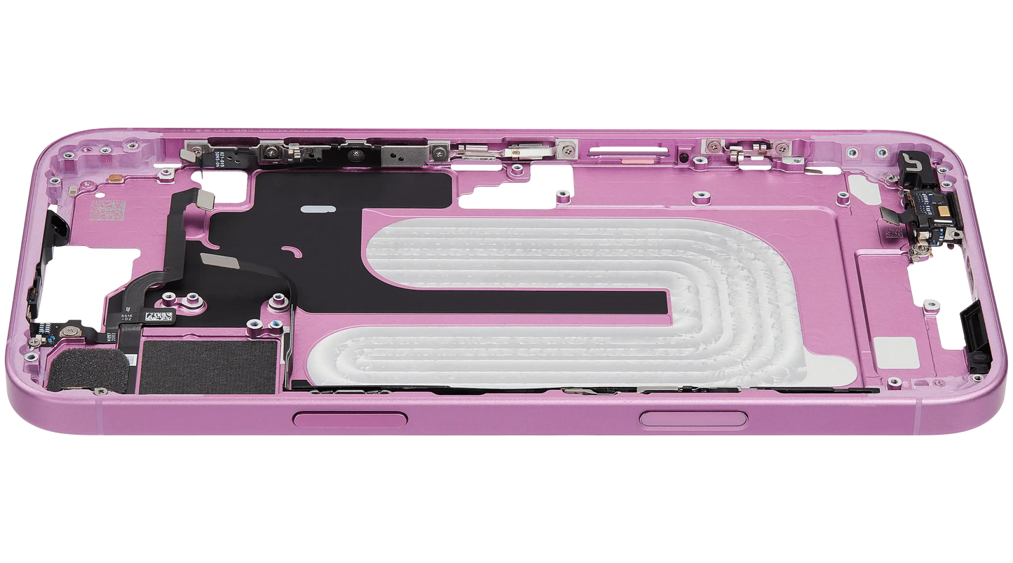 Mid-Frame Housing W/ Small Parts For iPhone 16 Plus (EU / Global Version) (Pull) (Pink)