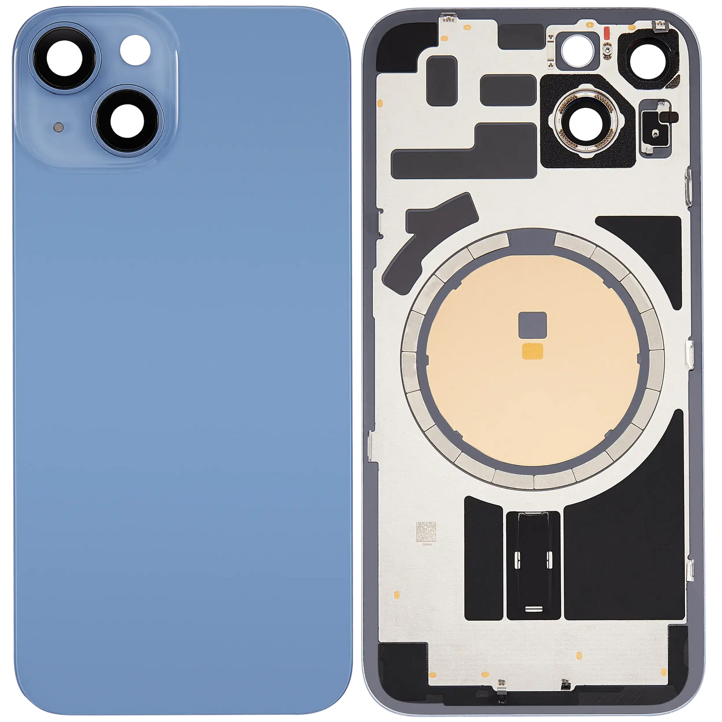 Back Glass w/ MagSafe Magnet & NFC & Flashlight Flex For iPhone 14 (Pull) (Blue)