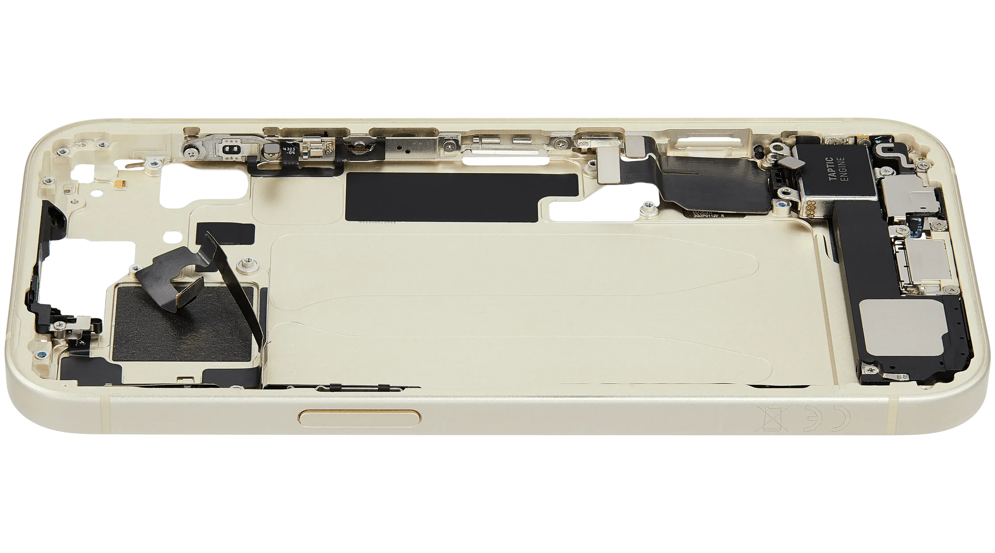 Mid-Frame Housing W/ Charging Port Flex & Small Parts For iPhone 15 (EU / Global Version) (Pull) (Yellow)
