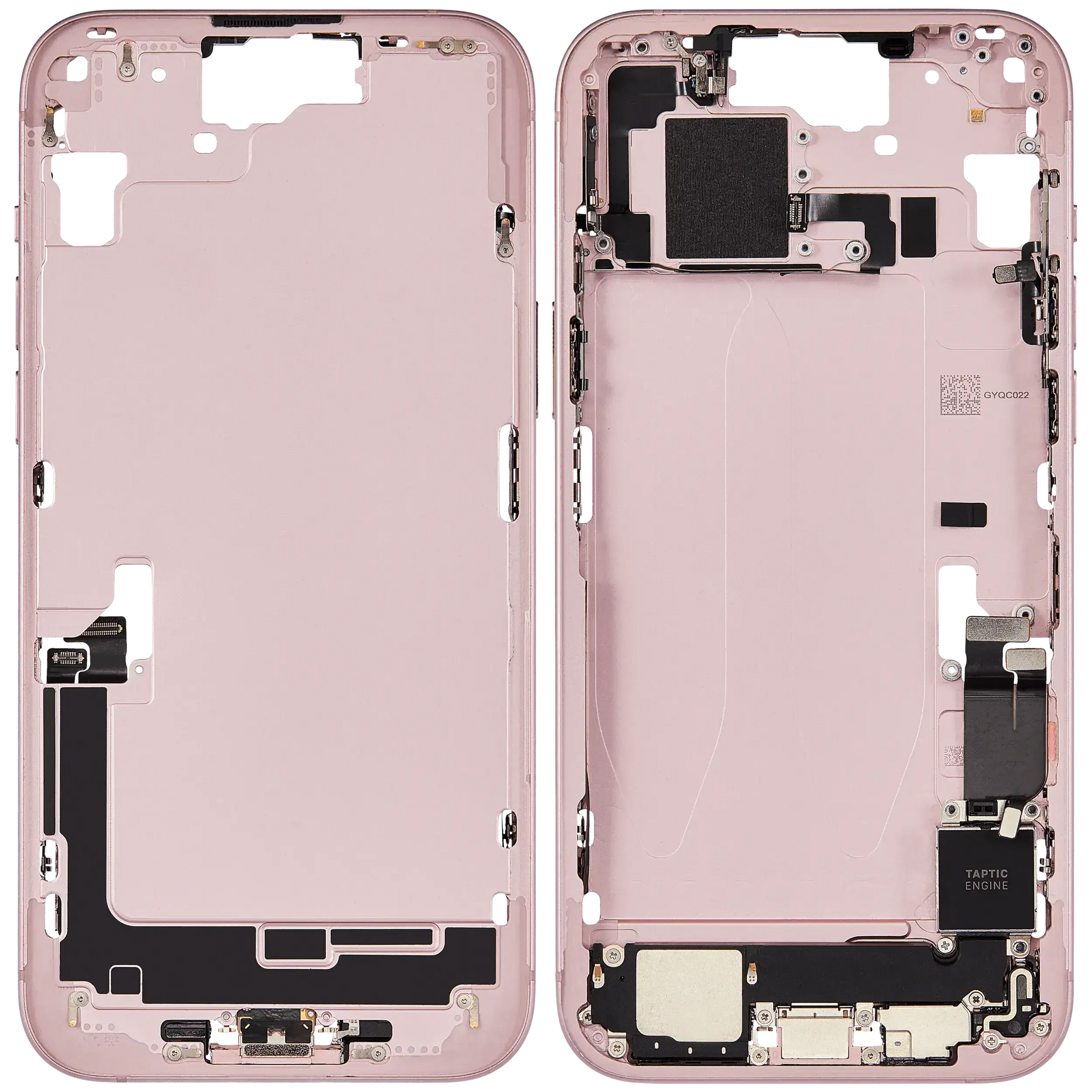 Mid-Frame Housing W/ Charging Port Flex & Small Parts For iPhone 15 Plus (EU / Global Version) (Pull) (Pink)