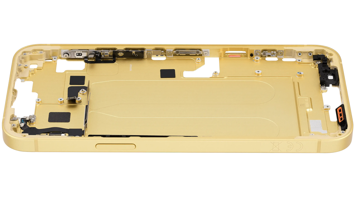 Mid-Frame Housing W/ Charging Port Flex & Small Parts For iPhone 14 Plus (EU / Global Version) (Pull) (Yellow)