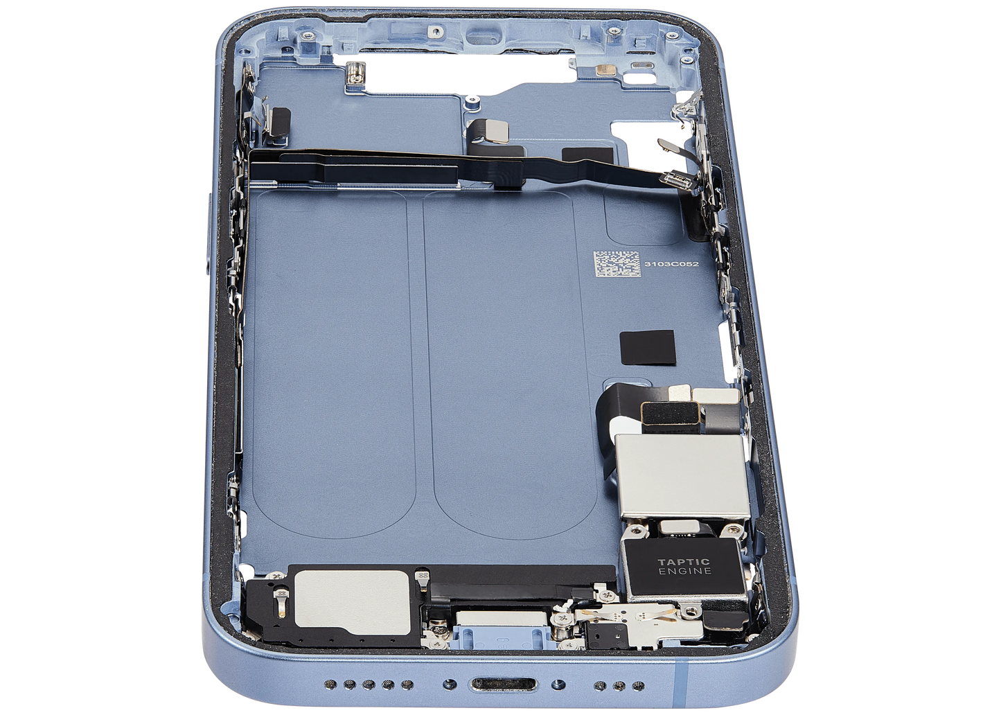Mid-Frame Housing W/ Charging Port Flex & Small Parts For iPhone 14 (US Version) (Pull) (Blue)