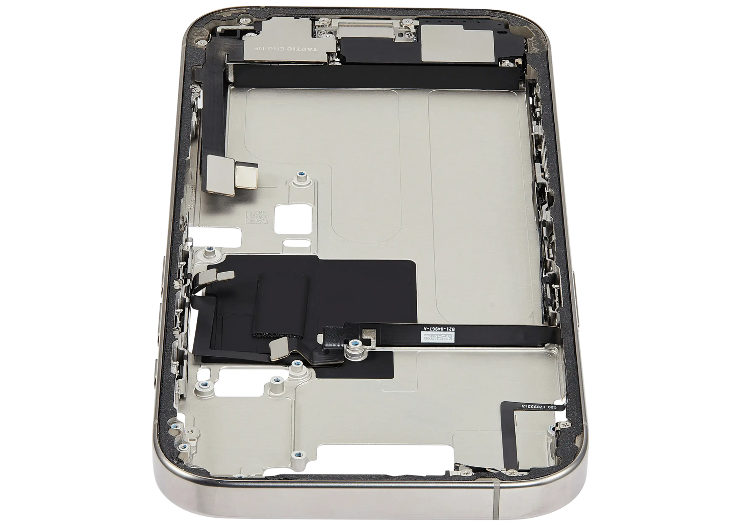 Mid-Frame Housing W/ Charging Port Flex & Small Parts For iPhone 16 Pro (US Version) (Pull) (Natural Titanium)