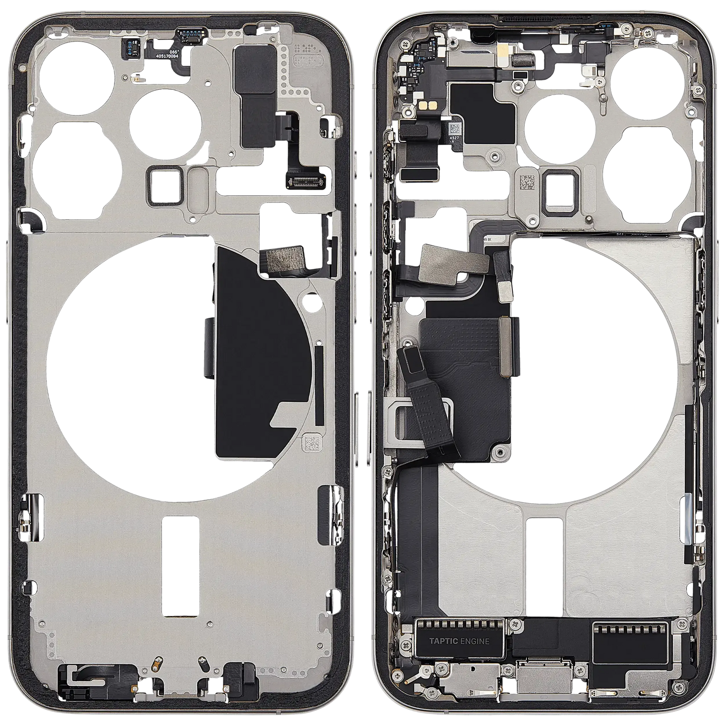 Mid-Frame Housing W/ Charging Port Flex & Small Parts For iPhone 15 Pro (EU / Global Version) (Pull) (White Titanium)