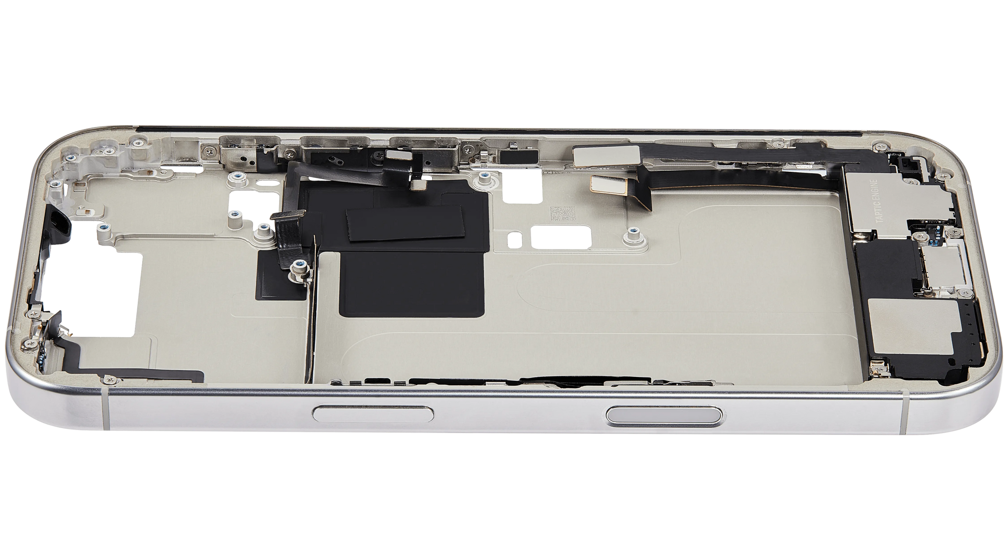 Mid-Frame Housing W/ Charging Port Flex & Small Parts For iPhone 16 Pro (US Version) (Pull) (White Titanium)