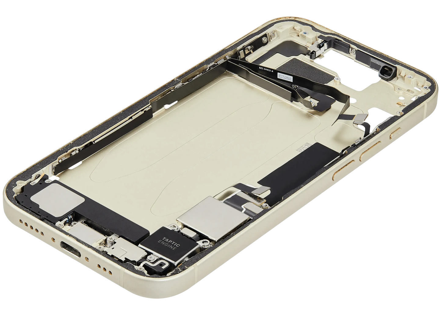 Mid-Frame Housing W/ Charging Port Flex & Small Parts For iPhone 15 (US Version) (Pull) (Yellow)