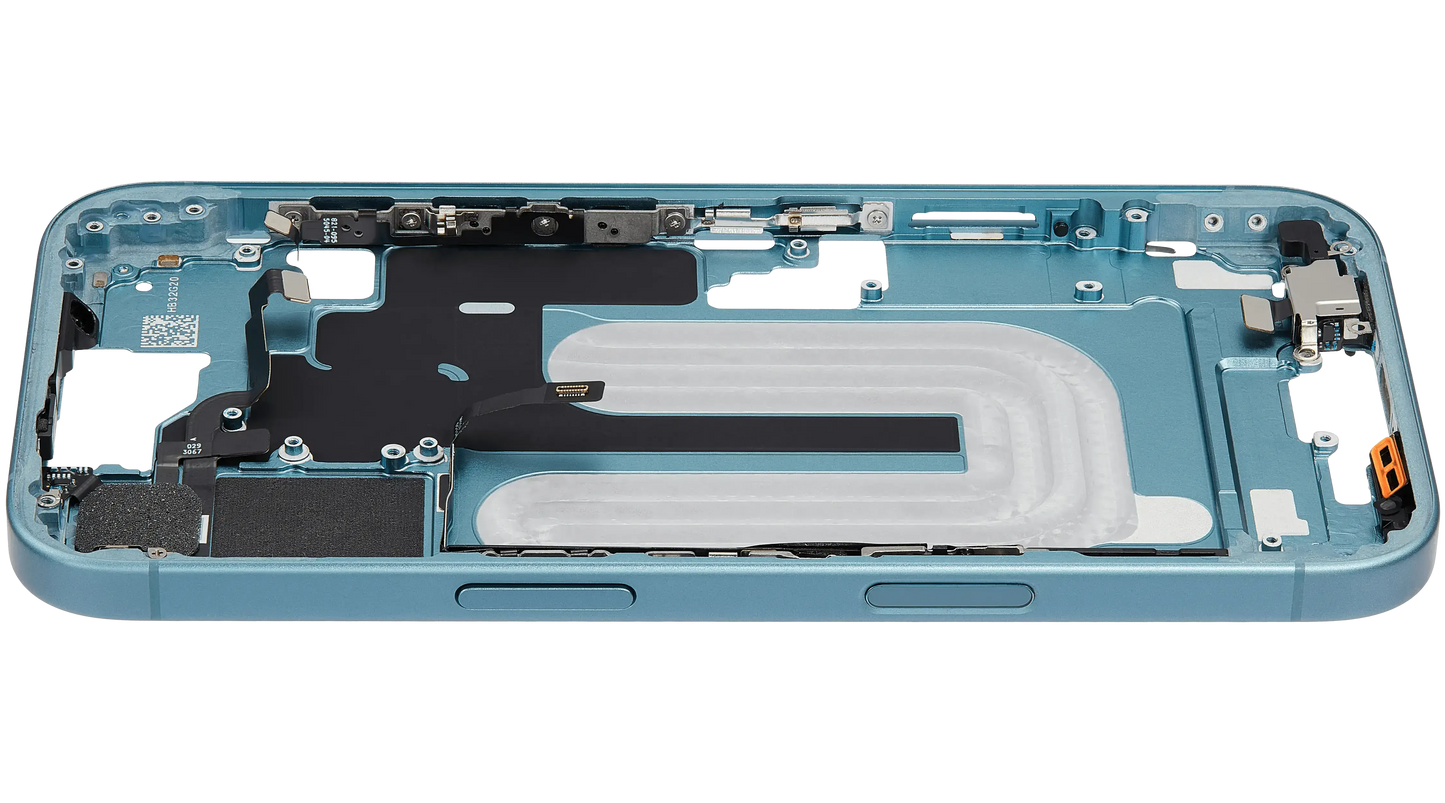 Mid-Frame Housing W/ Small Parts For iPhone 16 (EU / Global Version) (Pull) (Teal)