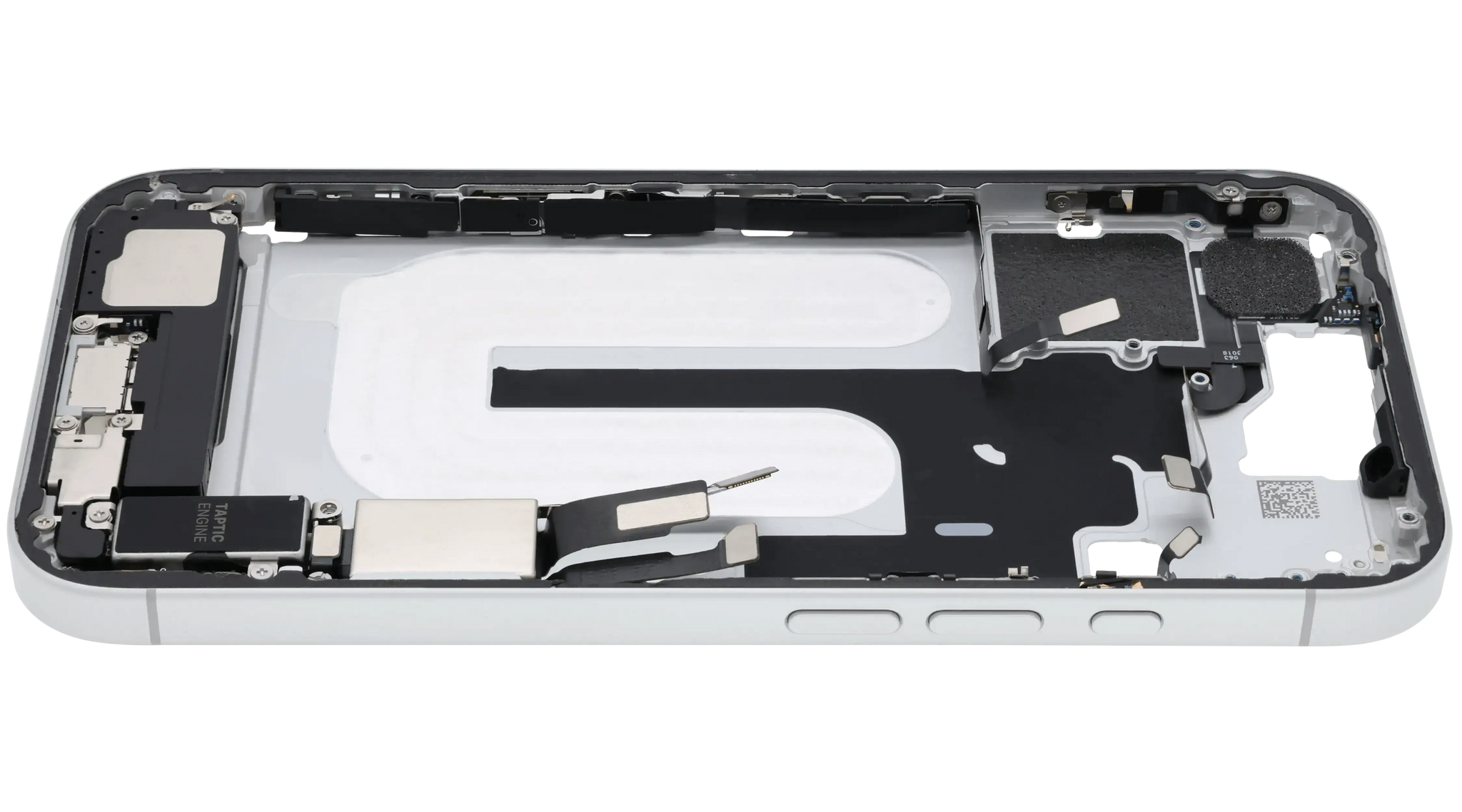 Mid-Frame Housing W/ Charging Port Flex & Small Parts For iPhone 16 (US Version) (Pull) (White)