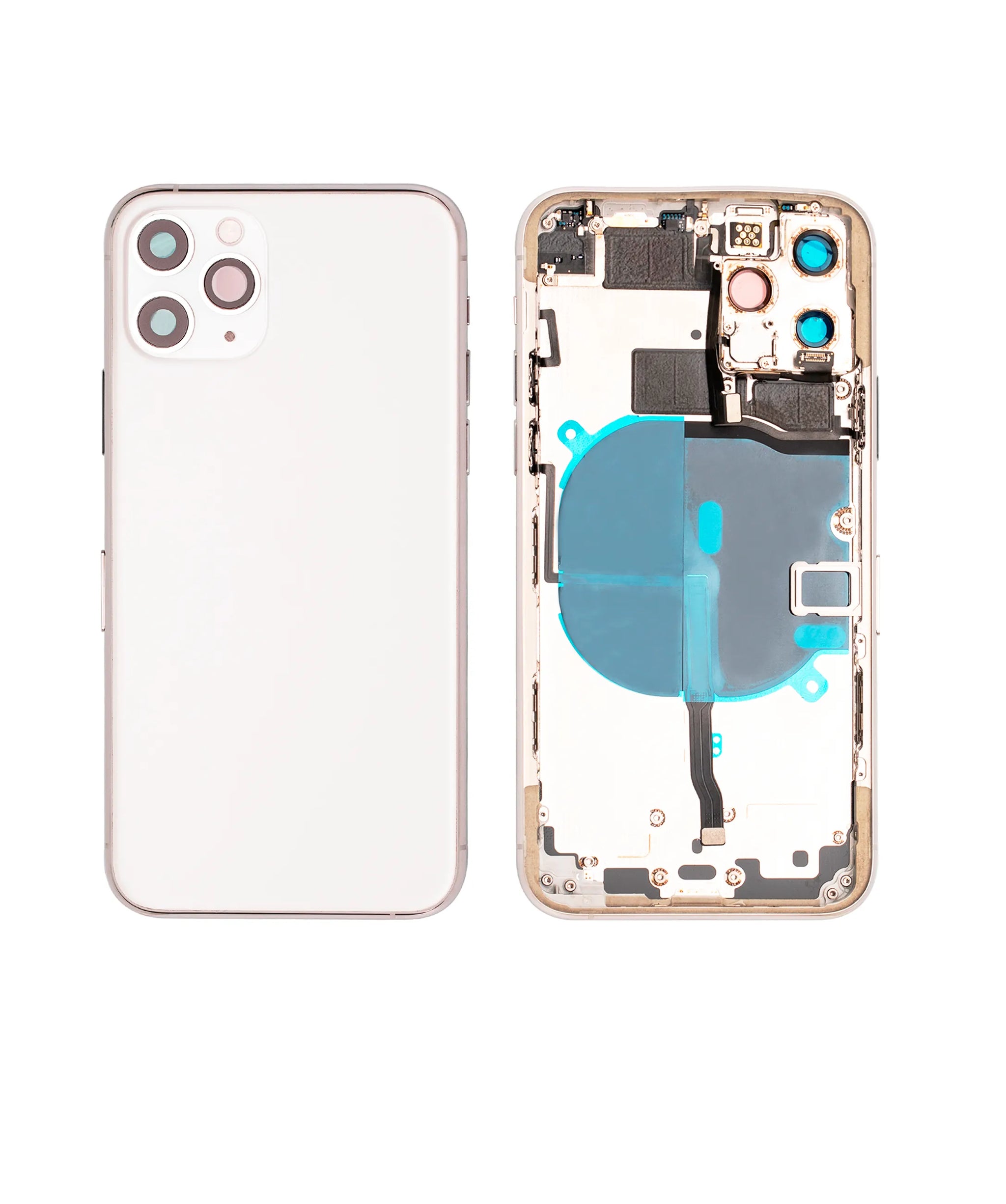 Back Housing W/ Small Components Pre-Installed For iPhone 11 Pro (Pull) (Matte Silver)
