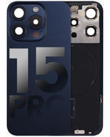 Back Glass w/ MagSafe Magnet & NFC & Flashlight Flex For iPhone 15 Pro (Pull) (Blue Titanium)