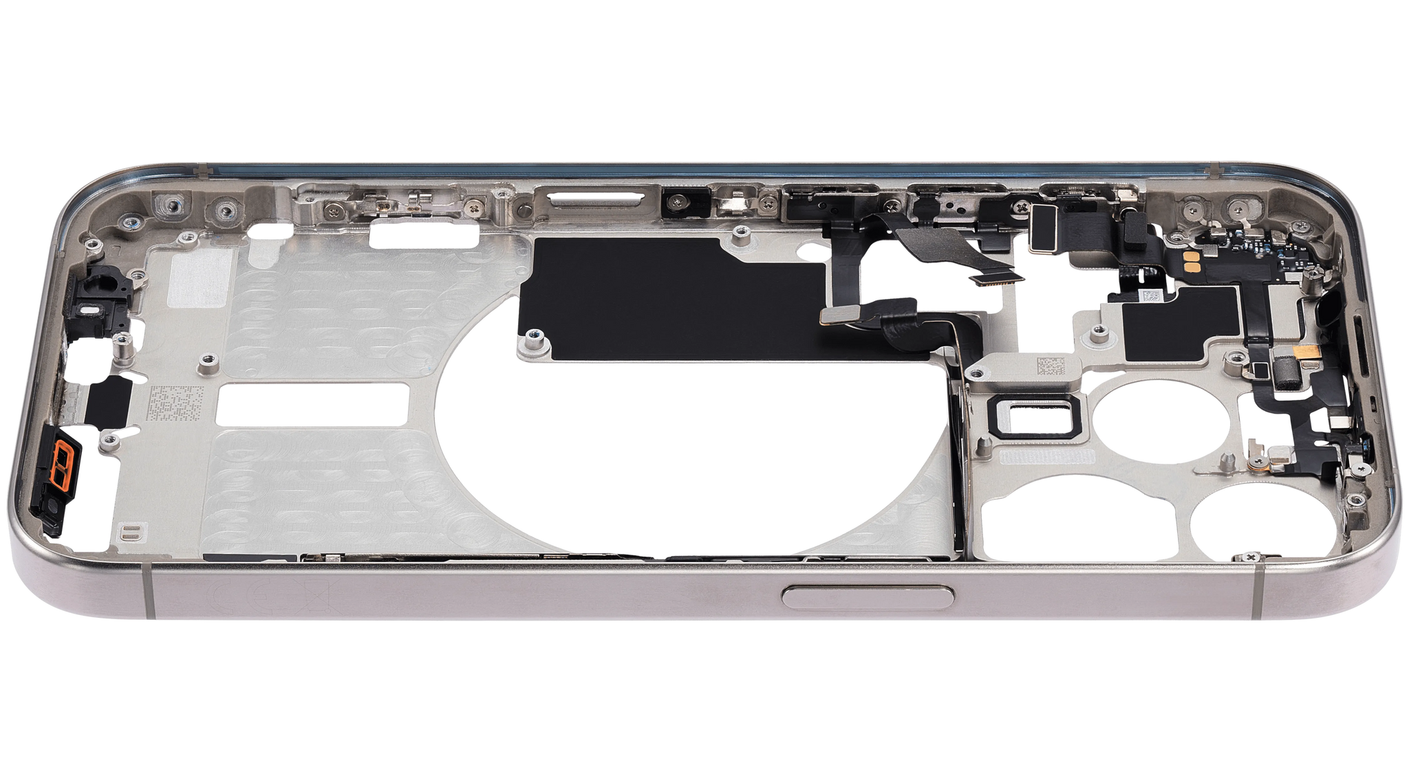 Mid-Frame Housing W/ Small Parts For iPhone 15 Pro (EU / Global Version) (Pull) (Natural Titanium)