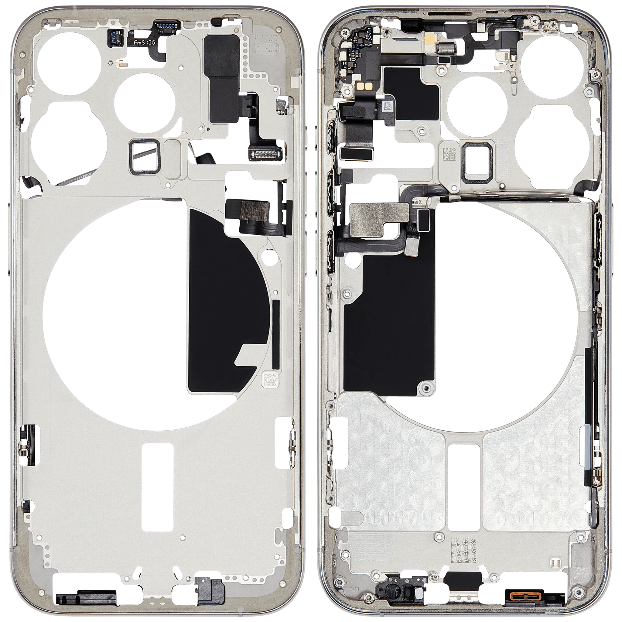 Mid-Frame Housing W/ Small Parts For iPhone 15 Pro (EU / Global Version) (Pull) (White Titanium)