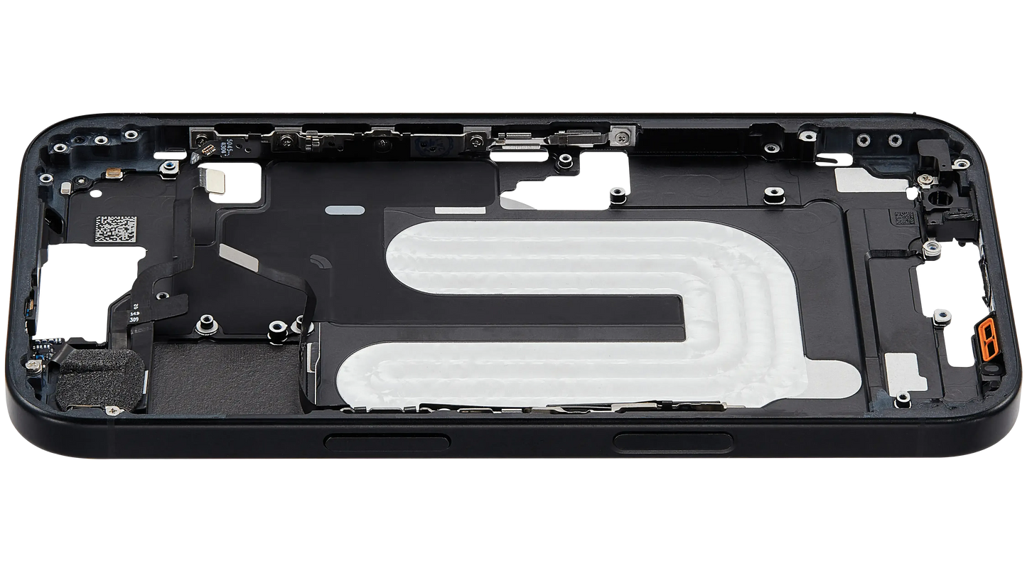 Mid-Frame Housing W/ Small Parts For iPhone 16 (US Version) (Pull) (Black)