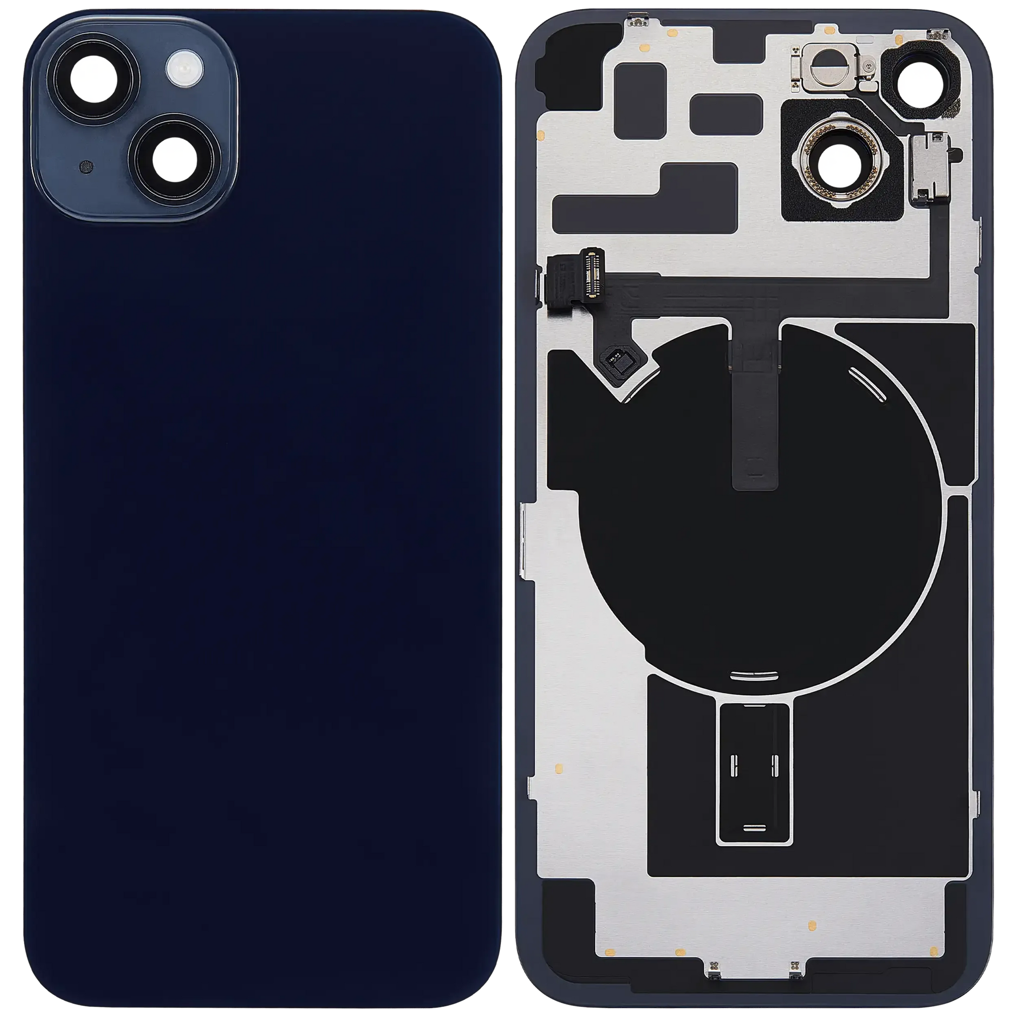 Back Glass w/ MagSafe Magnet & NFC & Flashlight Flex For iPhone 14 Plus (Pull) (Midnight)