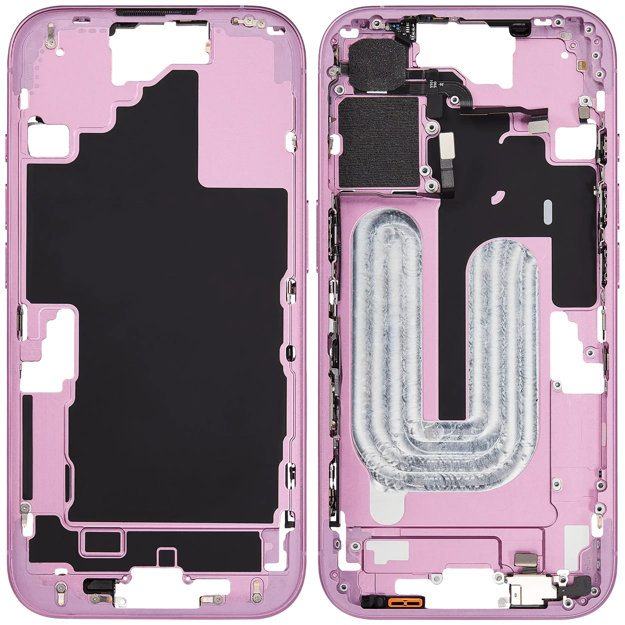 Mid-Frame Housing W/ Small Parts For iPhone 16 (EU / Global Version) (Pull) (Pink)
