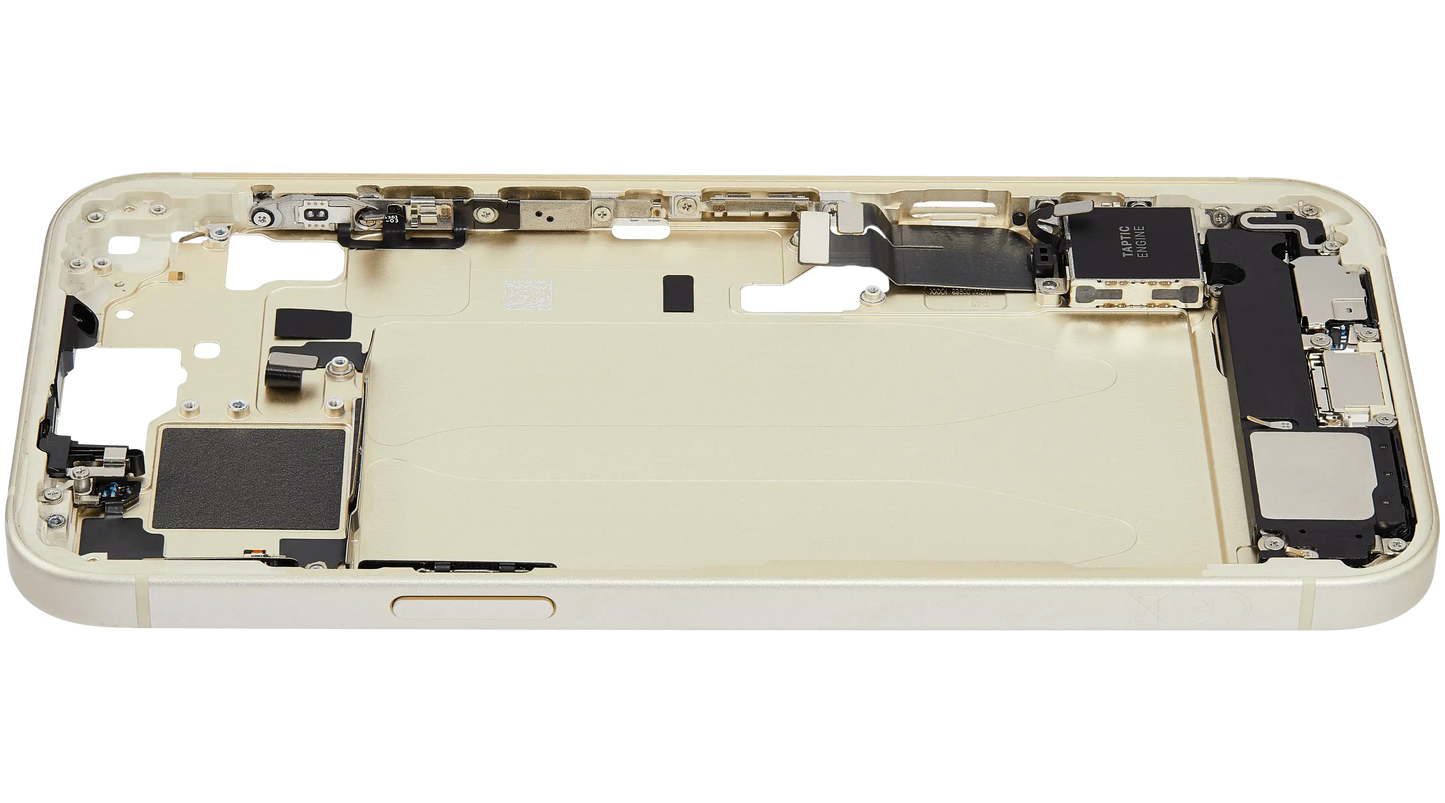 Mid-Frame Housing W/ Charging Port Flex & Small Parts For iPhone 15 Plus (EU / Global Version) (Pull) (Yellow)