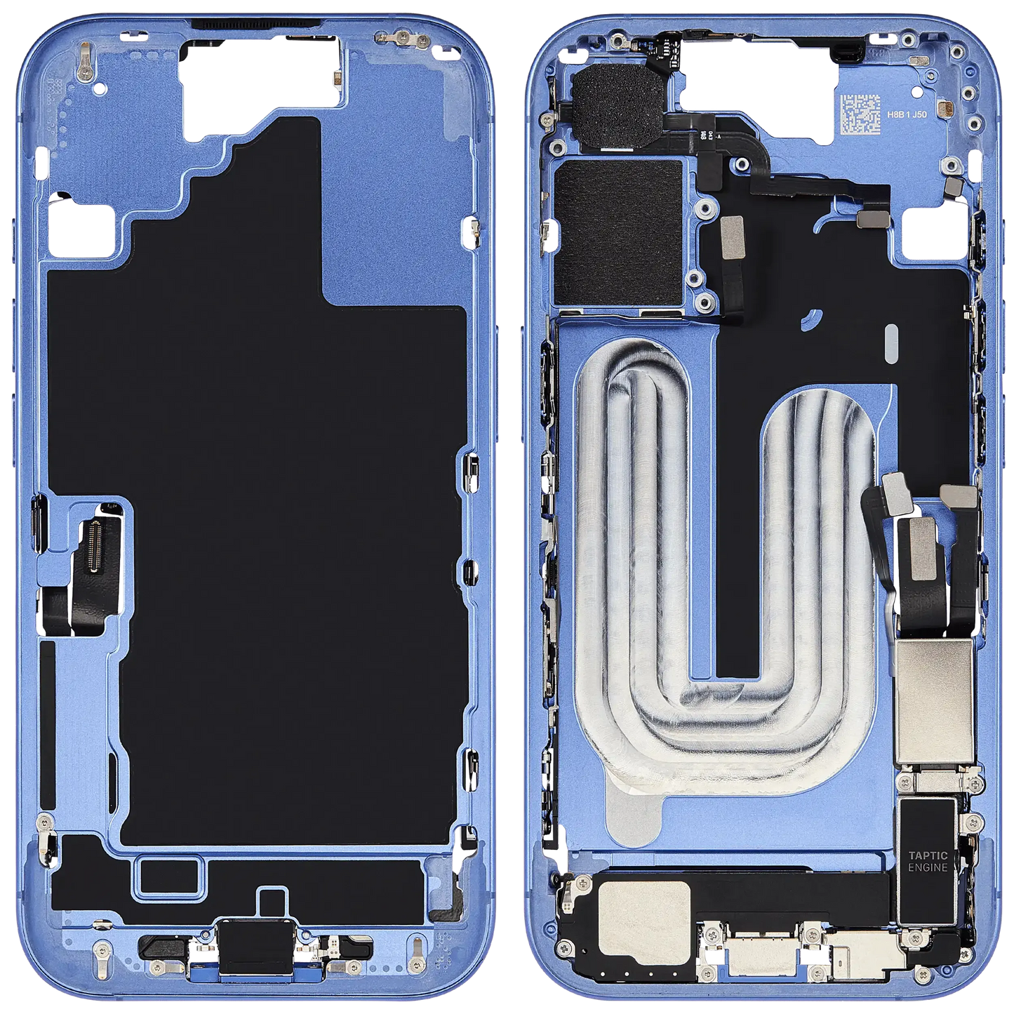 Mid-Frame Housing W/ Charging Port Flex & Small Parts For iPhone 16 (EU / Global Version) (Pull) (Ultramarine)