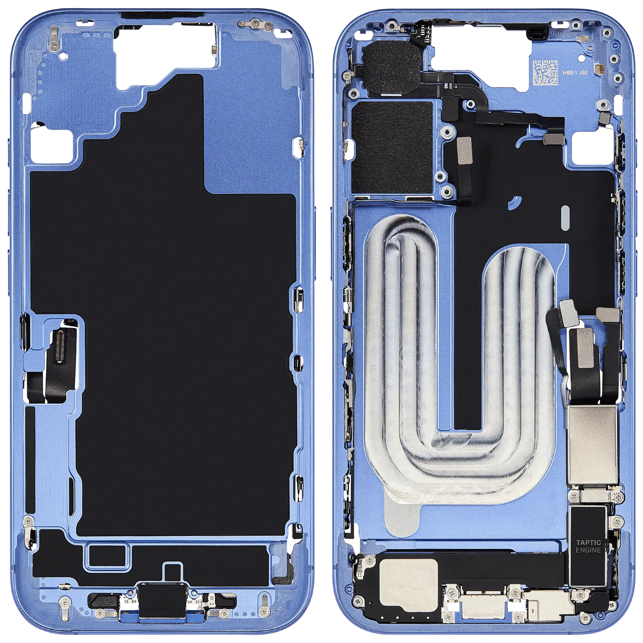Mid-Frame Housing W/ Charging Port Flex & Small Parts For iPhone 16 (EU / Global Version) (Pull) (Ultramarine)