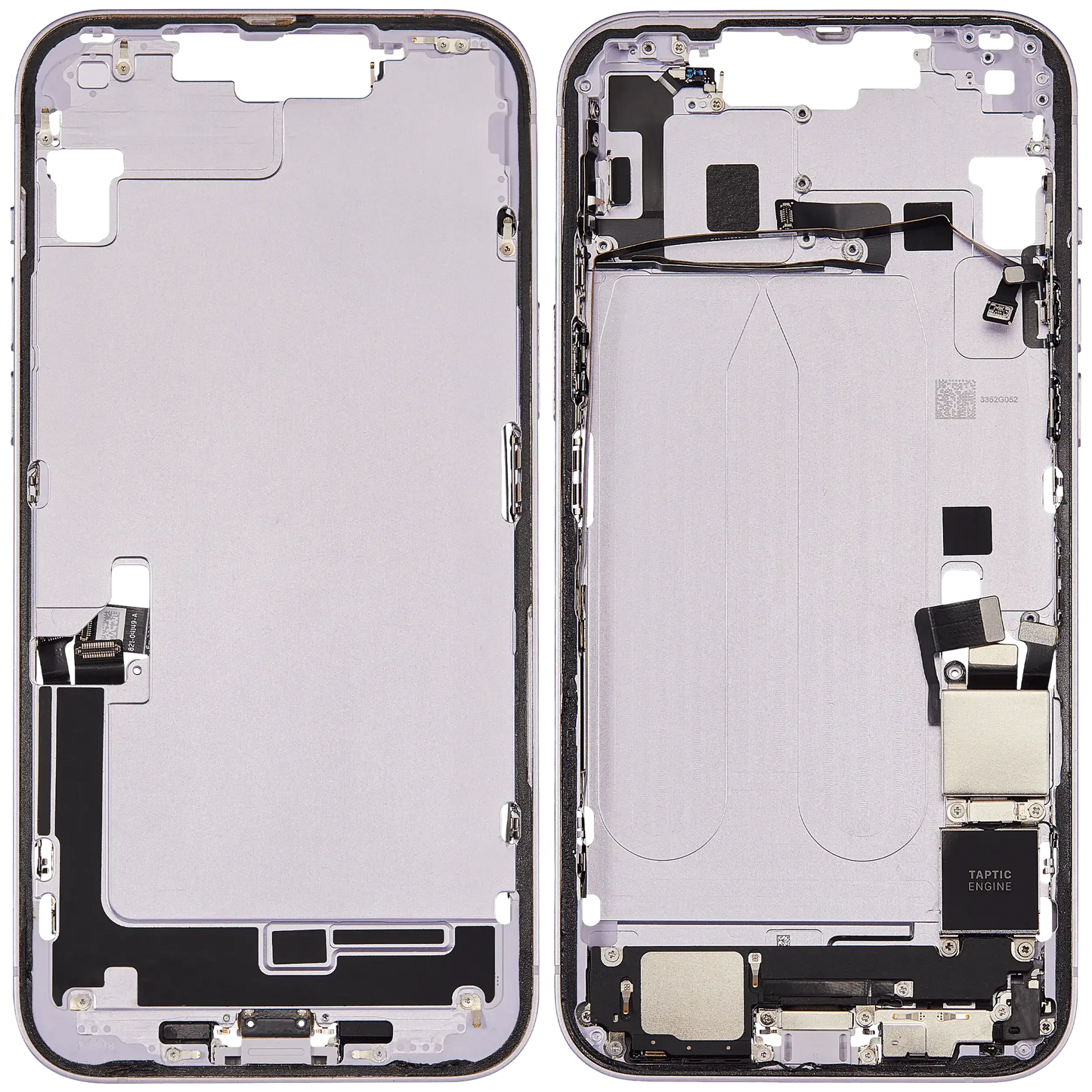 Mid-Frame Housing W/ Charging Port Flex & Small Parts For iPhone 14 Plus (US Version) (Pull) (Purple)