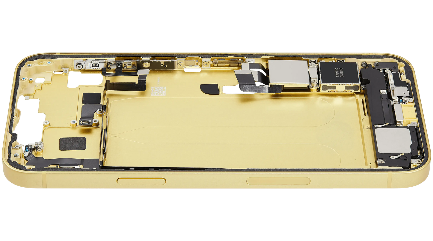 Mid-Frame Housing W/ Charging Port Flex & Small Parts For iPhone 14 Plus (US Version) (Pull) (Yellow)