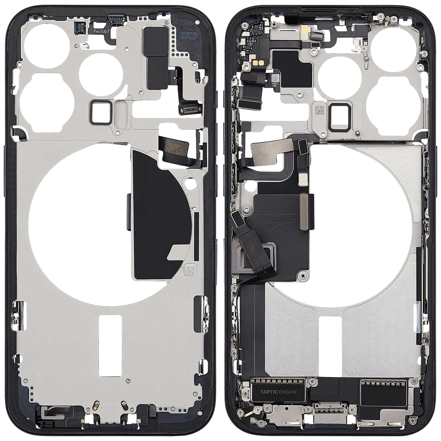 Mid-Frame Housing W/ Charging Port Flex & Small Parts For iPhone 15 Pro (EU / Global Version) (Pull) (Blue Titanium)